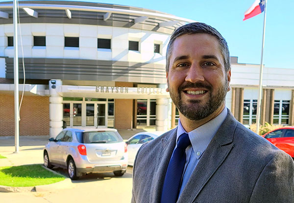 Corey Leird outside of Student Affairs Building