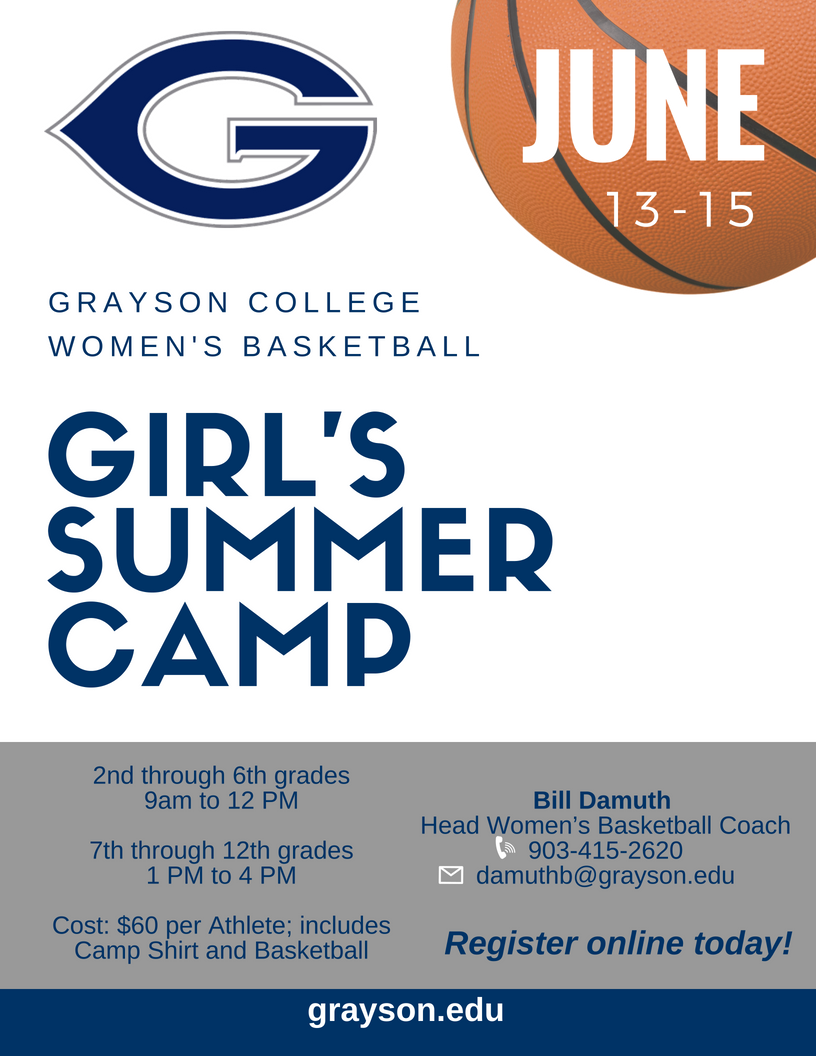 Grayson College Women's Basketball Girls Summer Camp