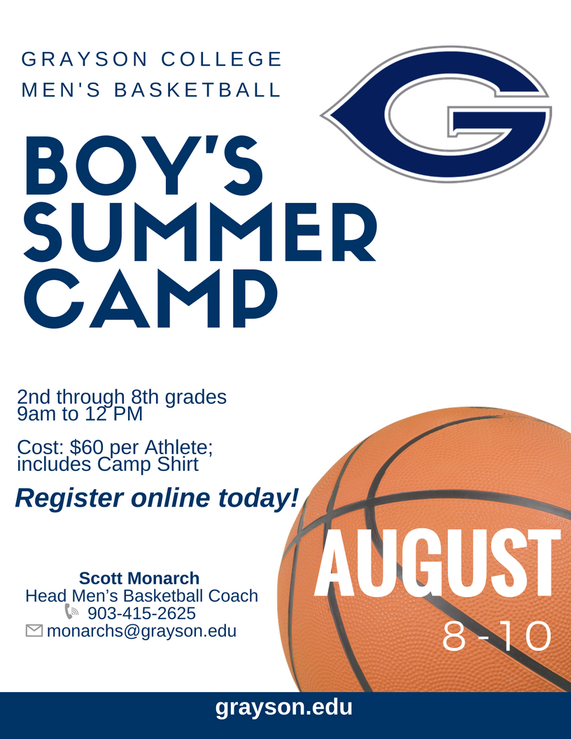 Grayson College Men's Basketball Boy's Summer Camp