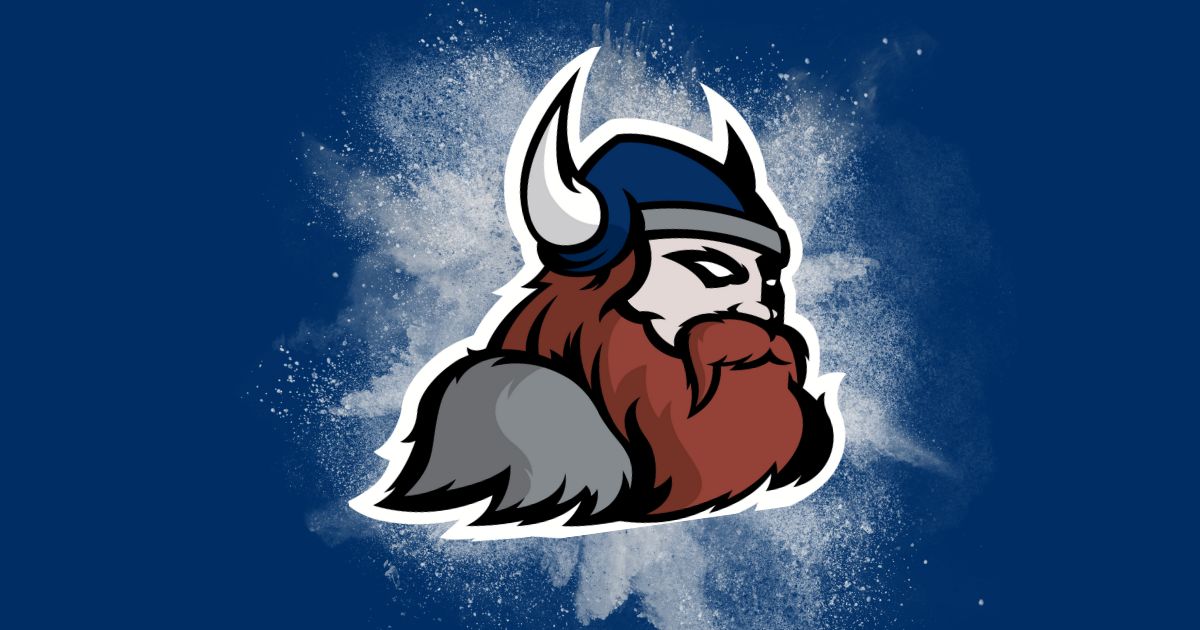 Illustration of the head of Victor Viking, Grayson's mascot